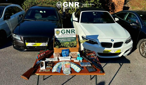 GNR detém nove homens e apreende milhares de doses de droga nos distritos do Porto e Braga